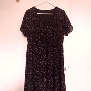 Madewell Flutter-Sleeve Button-Front Midi Dress in Confetti Toss